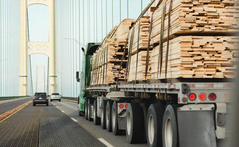 Lumber on Flatbed Truck